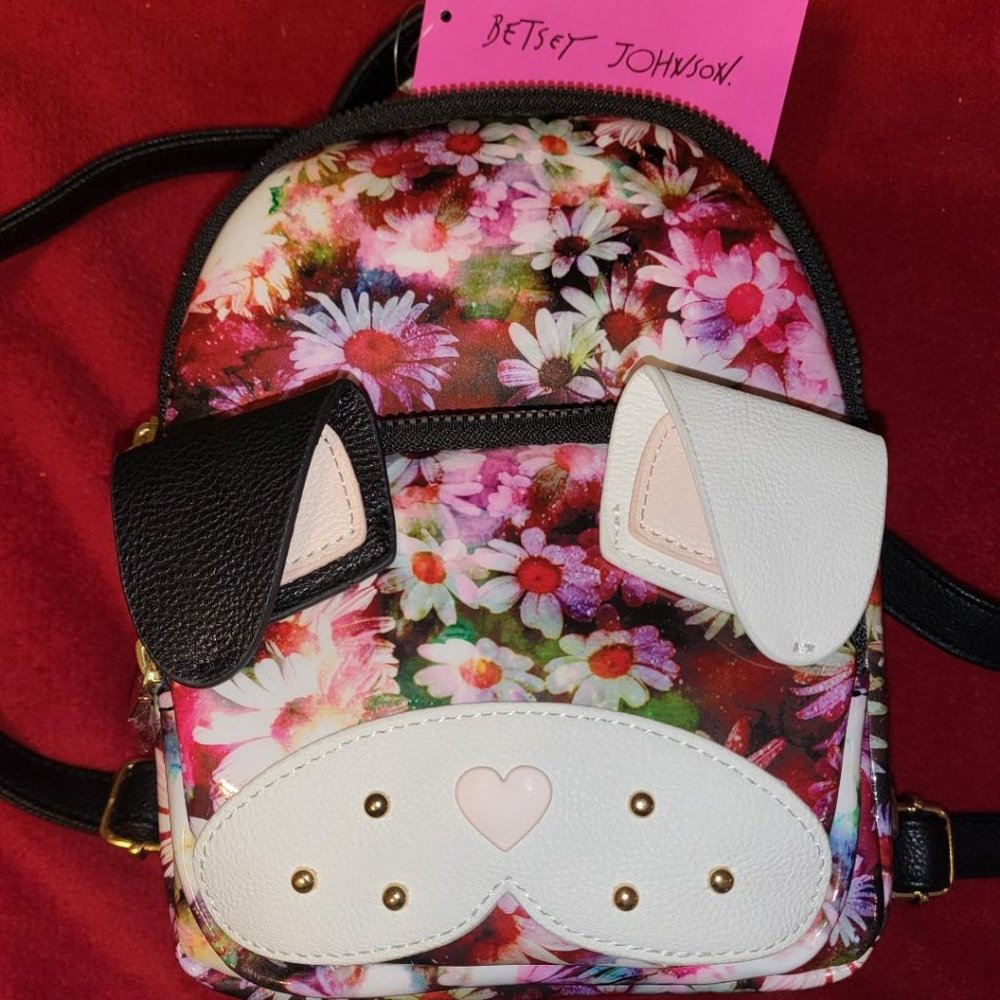 Betsey Johnson Flower Pug BackPack